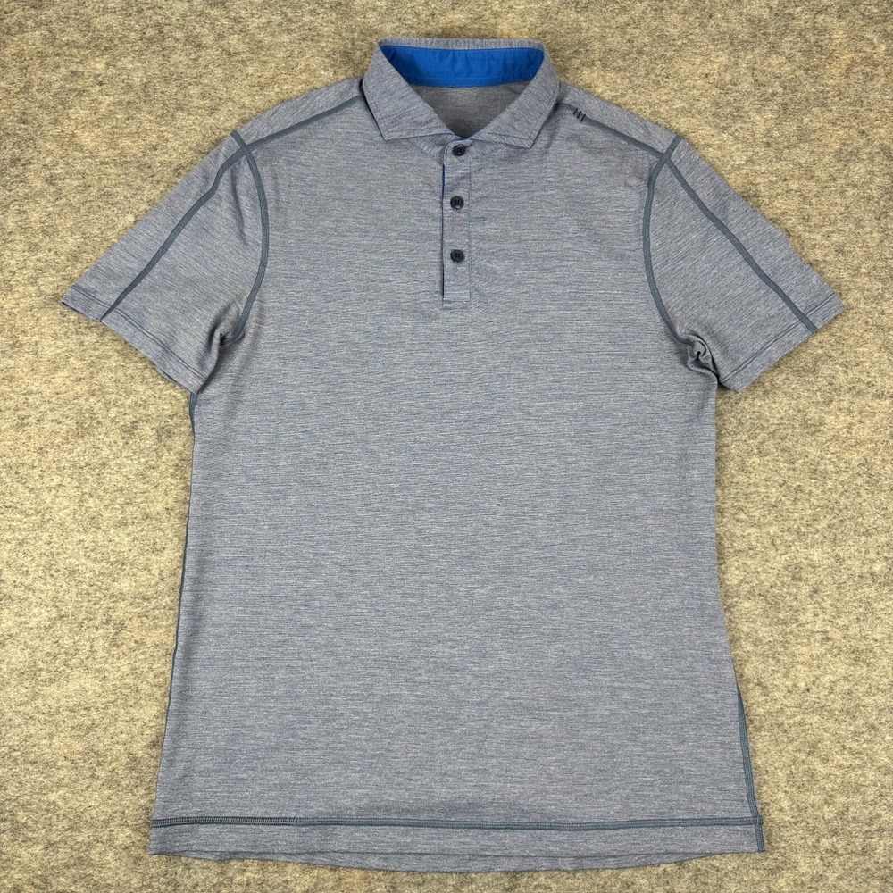 Lululemon Metal Vent Tech Polo Shirt Blue Mens Medium M *
